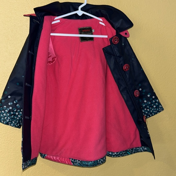 Catimini Rain Jacket Size 3 Leaf Pattern - Picture 7 of 9
